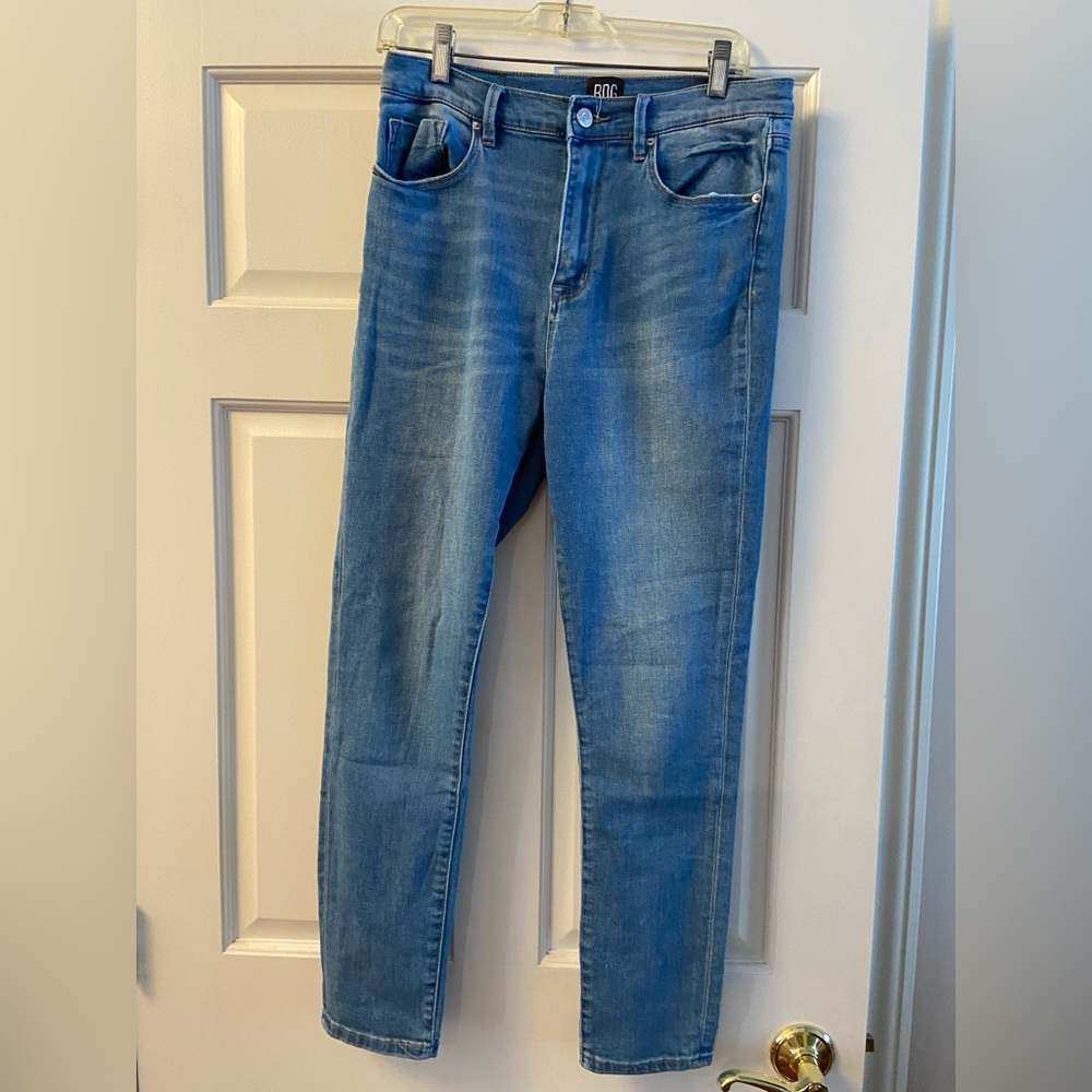 Medium wash skinny high rise stretch zip BDG denim jeans